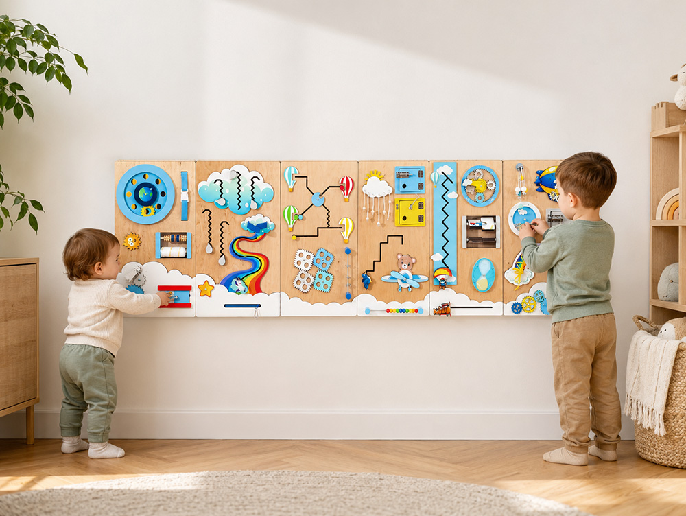 Best age for a busy board Toddler and preschooler using busy boards suited to their age and fine motor stage